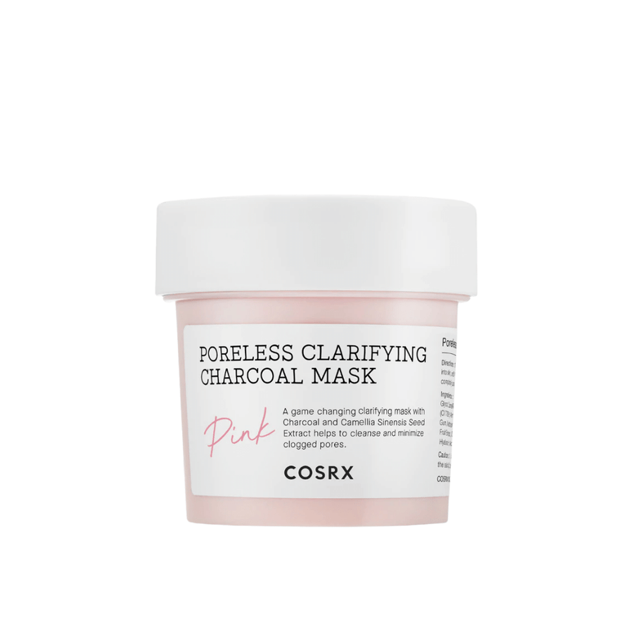 COSRX Poreless Clarifying Charcoal Mask Pink 110g med träkol för djuprengöring och kalamin för rening.