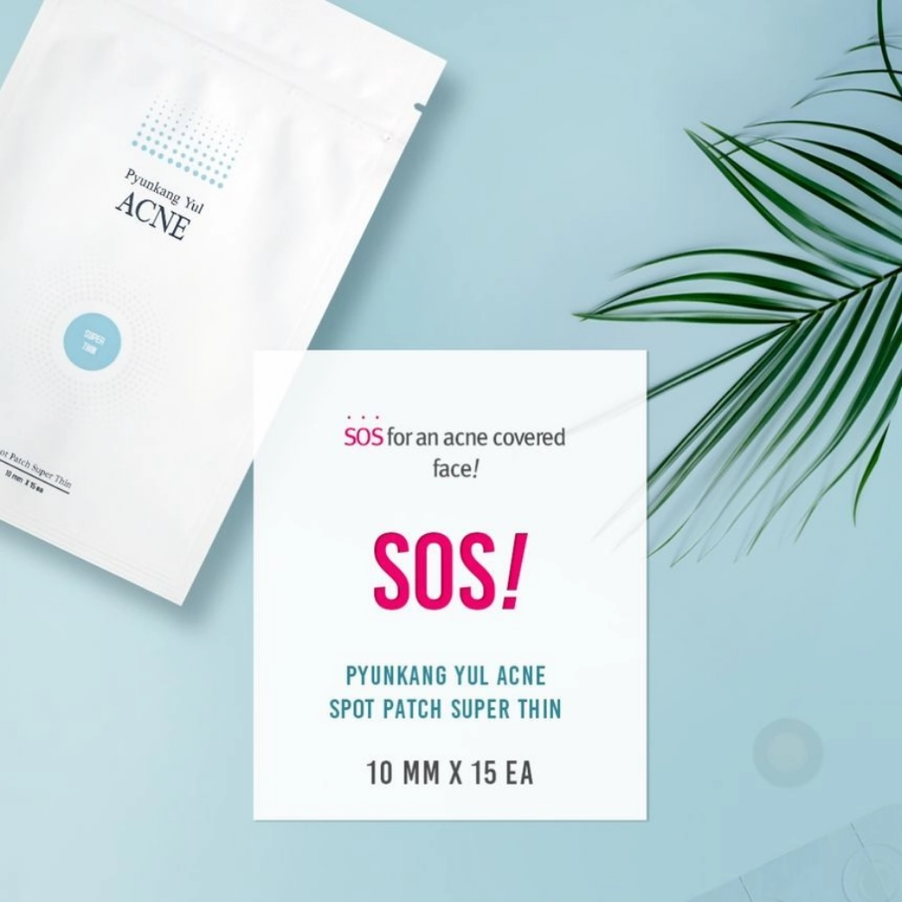 Sos hyaluronsyra ansiktsmask med Pyunkang Yul Acne Spot Patch Super Thin 15 st.