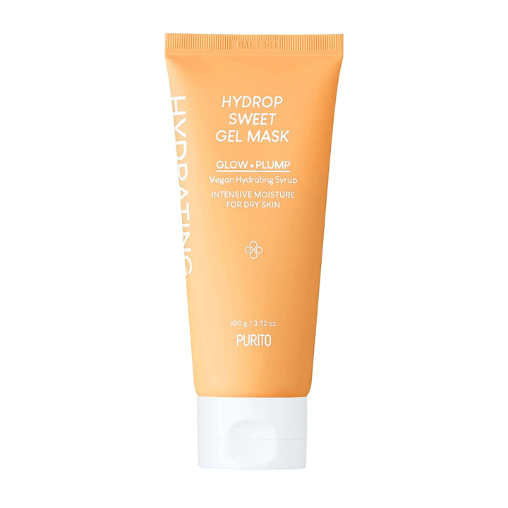 En tub PURITO Hydrop Sweet Gel Mask 100g på vit bakgrund.